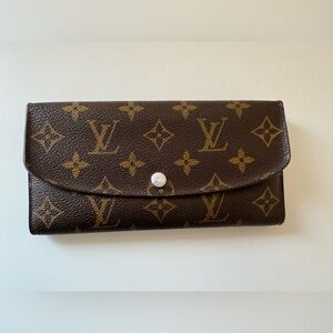 Louis Vuitton Monogram Canvas Emilie Brown Wallet - EUC with COA